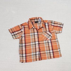 Boys Cotton Plaid Button Front Short Sleeve Shirt Size 3T Tad Little